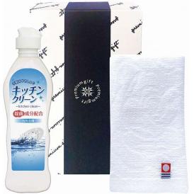 夏の贈り物お中元 今治産タオル＆キッチン洗剤セット ウォッシュタオル（34×30cm）・キッチンクリーン（250ml）×各1