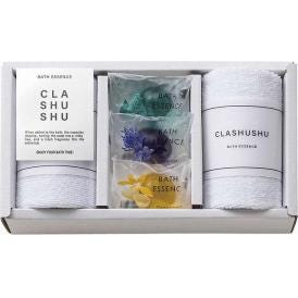 夏の贈り物お中元 バスエッセンスセット CLA SHU SHU マイクロファイバークロス（中国）（25×25cm）×2、バスエッセンス（ウッド・ラベンダー・グレープフルーツ）（各8g）×各1