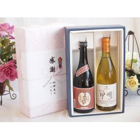 感謝の贈り物ボックスプレミアムな芋焼酎と国産ワインセット (勝沼産 甲州 白ワイン やや甘口(山梨県
