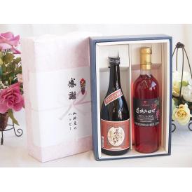 夏の贈り物お中元 感謝の贈り物ボックスプレミアムな芋焼酎と国産ワインセット (遅摘みロゼ 完熟甘口ワイン 甘口(山梨県