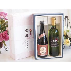 夏の贈り物お中元 感謝の贈り物ボックスプレミアムな芋焼酎と国産ワインセット (甲州遅摘み 白 完熟甘口ワイン 甘口(山