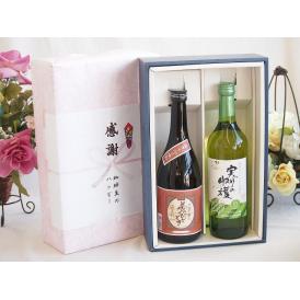夏の贈り物お中元 感謝の贈り物ボックスプレミアムな芋焼酎と国産ワインセット (実りの収穫 白甘口ワイン 甘口(山梨県)