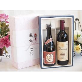 夏の贈り物お中元 感謝の贈り物ボックスプレミアムな芋焼酎と国産ワインセット (グランシャンモリ アッサンブラージュ 赤
