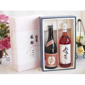 夏の贈り物お中元 感謝の贈り物ボックスプレミアムな芋焼酎と国産ワインセット (おたる醸造 ロゼワイン やや甘口(北海道