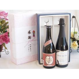 夏の贈り物お中元 感謝の贈り物ボックスプレミアムな芋焼酎と国産ワインセット (MdV オアシス ブラッククイーン白スパ