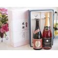 夏の贈り物お中元 感謝の贈り物ボックスプレミアムな芋焼酎と国産ワインセット (塩尻コンコードスパークリングロゼワインや
