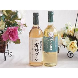 有機栽培100%白ワインと国産ワインセット(長野県産葡萄使用 ナイアガラ白ワイン やや甘口(山梨県)