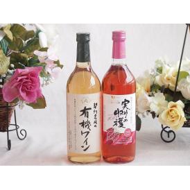 有機栽培100%白ワインと国産ワインセット(実りの収穫 ロゼワイン やや甘口(山梨県)720ml契約