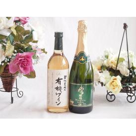 有機栽培100%白ワインと国産ワインセット(おたる醸造 ナイアガラス白パークリングワインやや甘口(北