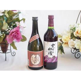プレミアムな芋焼酎と国産ワインセット( 実りの収穫 赤ワイン やや甘口(山梨県)720ml大分井上酒