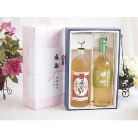 夏の贈り物お中元 感謝の贈り物ボックス プレミアムな麦焼酎と国産ワインセット(山梨県産葡萄100％使用 甲州白ワイン 