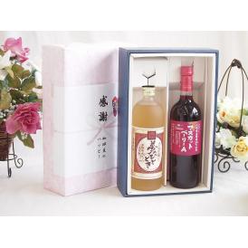 夏の贈り物お中元 感謝の贈り物ボックス プレミアムな麦焼酎と国産ワインセット(山梨県産葡萄100％使用 マスカットベー
