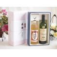 夏の贈り物お中元 感謝の贈り物ボックス プレミアムな麦焼酎と国産ワインセット(グランシャンモリ アッサンブラージュ 白