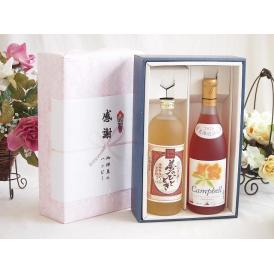 夏の贈り物お中元 感謝の贈り物ボックス プレミアムな麦焼酎と国産ワインセット(北海道の詩 プレミアムキャンベルロゼワイ