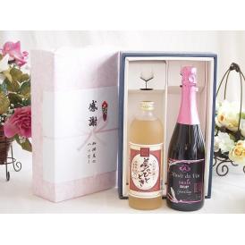 夏の贈り物お中元 感謝の贈り物ボックス プレミアムな麦焼酎と国産ワインセット(MdV オアシス ブラッククイーンピンク