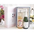夏の贈り物お中元 感謝の贈り物ボックス プレミアムな麦焼酎と国産ワインセット(MdV オアシス3 白スパークリングワイ