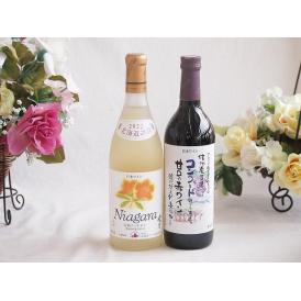 プレミアムなナイアガラワインと国産ワインセット 酸化防止剤無添加 信州コンコード赤ワイン 甘口(長野