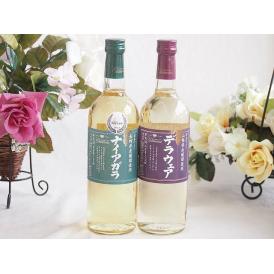 長野県産葡萄ナイアガラ種使用ワインと国産ワイン2本セット(山梨県産葡萄使用 デラウエア白ワイン やや