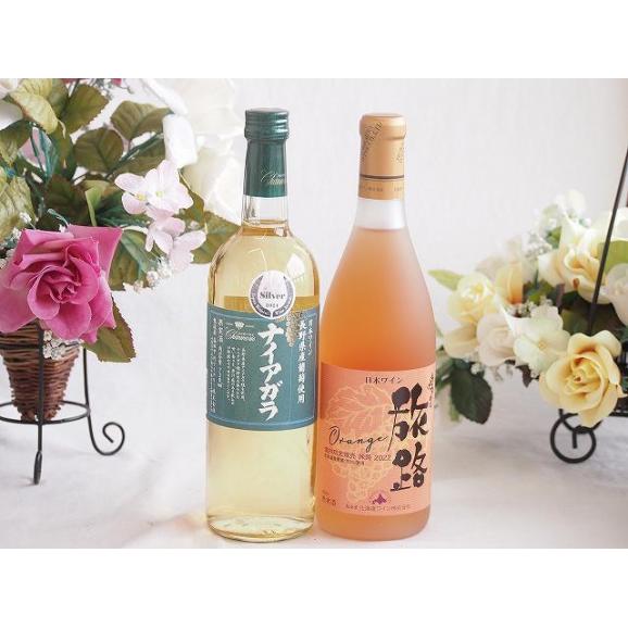 長野県産葡萄ナイアガラ種使用ワインと国産ワイン2本セット(おたる醸造 旅路orange 白ワイン や01