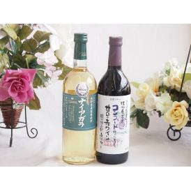 長野県産葡萄ナイアガラ種使用ワインと国産ワイン2本セット(酸化防止剤無添加 信州コンコード赤ワイン 