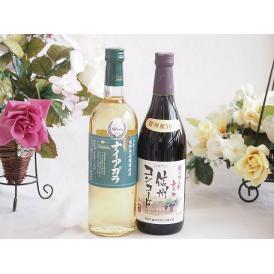 長野県産葡萄ナイアガラ種使用ワインと国産ワイン2本セット(酸化防止剤無添加 信州コンコード赤ワイン 
