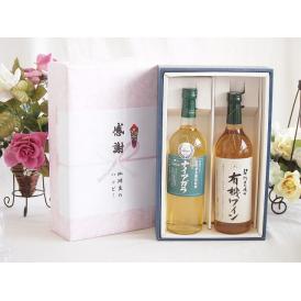 夏の贈り物お中元 感謝の贈り物ボックス 長野県産葡萄ナイアガラ種使用ワインと酸化防止剤無添加ワイン2本セット(酸化防止