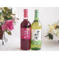 山梨県産葡萄マスカットベーリーA種使用ワインと国産ワイン2本セット(実りの収穫 白甘口ワイン 甘口(
