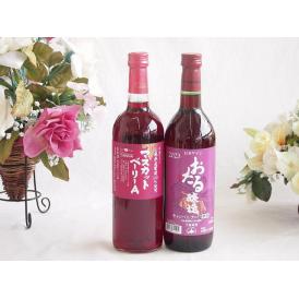 山梨県産葡萄マスカットベーリーA種使用ワインと国産ワイン2本セット(おたる醸造 キャンベルアーリ赤ワ