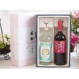 夏の贈り物お中元 感謝の贈り物ボックス 絶大な人気を誇るキンミヤ焼酎と国産ワイン2本セット(山梨県産葡萄100％使用 