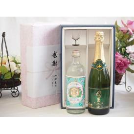 夏の贈り物お中元 感謝の贈り物ボックス 絶大な人気を誇るキンミヤ焼酎と国産ワイン2本セット(おたる醸造 ナイアガラス白