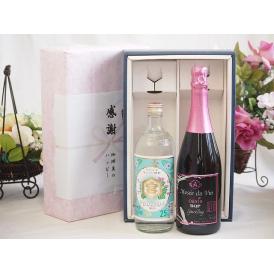 感謝の贈り物ボックス 絶大な人気を誇るキンミヤ焼酎と国産ワイン2本セット(MdV オアシス ブラック