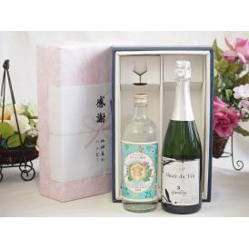 夏の贈り物お中元 感謝の贈り物ボックス 絶大な人気を誇るキンミヤ焼酎と国産ワイン2本セット(MdV オアシス3 白スパ