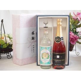 夏の贈り物お中元 感謝の贈り物ボックス 絶大な人気を誇るキンミヤ焼酎と国産ワイン2本セット(塩尻コンコードスパークリン