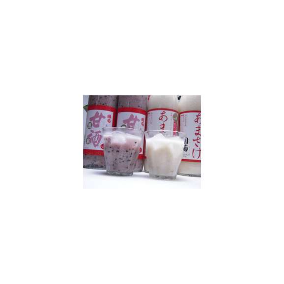 【送料無料6本セット】篠崎　国菊　ノンアルコール甘酒（あまざけ）セット（あまさけ3本・黒米入り3本）　900ｍｌ×6本　【女性に人気のリキュール】03