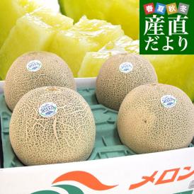凄いぞ！圧巻の超大玉メロン4玉！原体箱のままお届けします。