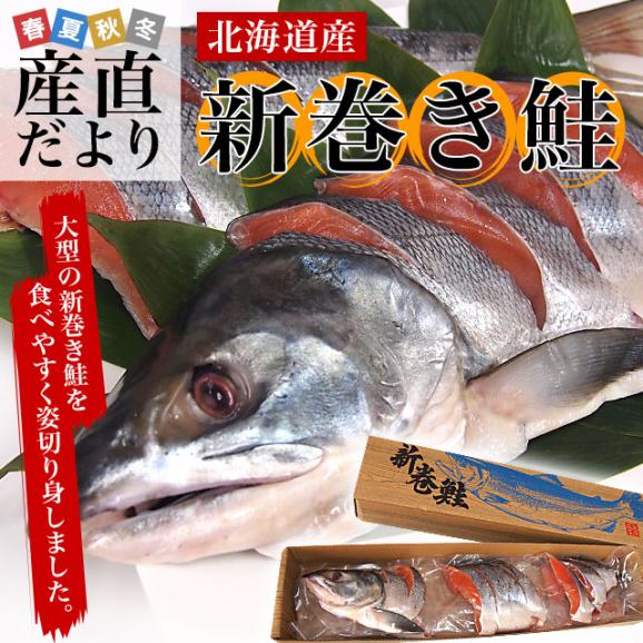 北海道産　新巻鮭姿切り身 大型の鮭 まるごと1尾分　約2.5キロ　北海道サケ　シャケ 秋鮭02