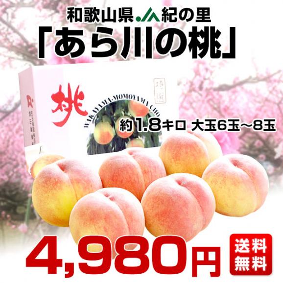 和歌山県より産地直送 JA紀の里 あら川の桃 赤秀品 1.8キロ (6玉から8玉) 送料無料 桃 もも あらかわ お中元 ギフト03