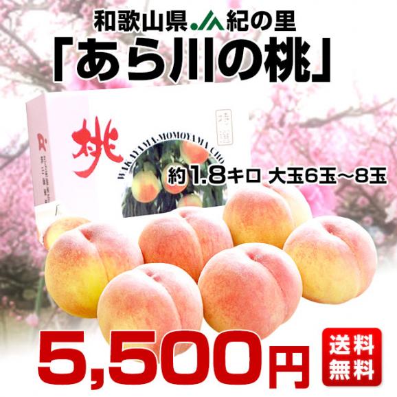 和歌山県より産地直送 JA紀の里 あら川の桃 赤秀品 1.8キロ (6玉から8玉) 送料無料 桃 もも あらかわ03