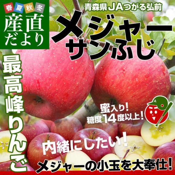 青森県より産地直送 JAつがる弘前 メジャー サンふじ 約3キロ（小玉13玉）送料無料 りんご 林檎　お歳暮 ギフト02