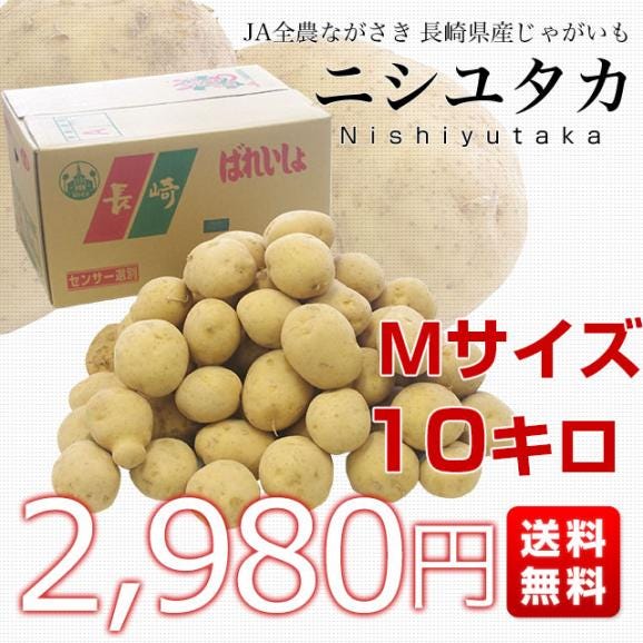 送料無料　長崎県産　JA全農ながさき　じゃがいも（ニシユタカ）　Mサイズ　10キロ　市場発送　馬鈴薯　ばれいしょ03