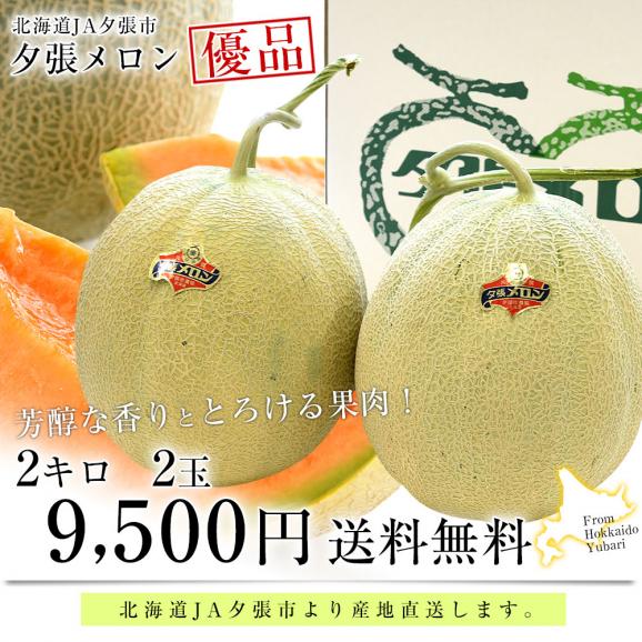 北海道より産地直送 JA夕張市 夕張メロン 優品 2玉(2キロ×2玉) 送料無料ゆうばり 夕張キング めろん ギフト 夏ギフト お中元 御中元03