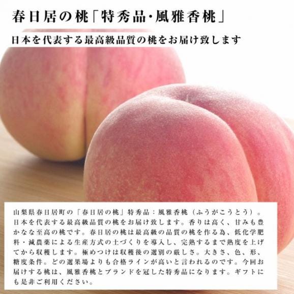 送料無料　山梨県産　JAフルーツ山梨　春日居支所　春日居の桃　特秀品 「風雅香桃」 2キロ8玉入り　夏ギフト201904