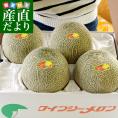 熊本県産 JA熊本うき又はJA熊本市 クインシーメロン 大玉 4Lから3L 5キロ箱 (大玉 3玉から4玉) 送料無料 市場スポット