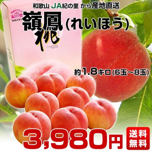 和歌山県より産地直送 JA紀の里 紀の里の桃 嶺鳳 赤秀品 1.8キロ (6玉から8玉) 送料無料 桃 もも03