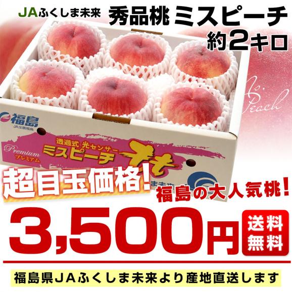 福島県より産地直送 JAふくしま未来 秀品桃 ミスピーチ 約2キロ （5玉から6玉）送料無料 もも 桃 お中元 ギフト03