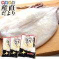 北海道 知床羅臼産　羅臼の特大イカ一夜干し　3枚セット（真空1枚入り×3袋） 送料無料