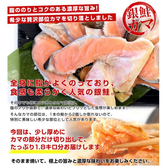 宮城県産 銀鮭のカマ 超ボリューム1.8キロ （360g×5袋）送料無料 ぎんさけ さけかま04