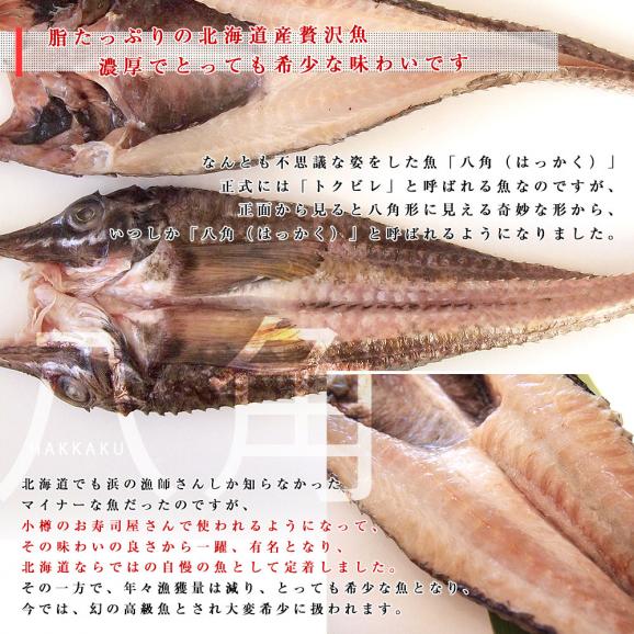 北海道から直送　北海道産高級魚「八角（はっかく）」の開き 超特大400g×2尾　送料無料 はちかく04