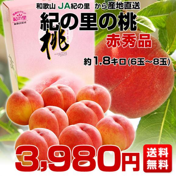 和歌山県より産地直送 JA紀の里 紀の里の桃  赤秀品 1.8キロ (6玉から8玉) 送料無料 桃 もも お中元 ギフト03