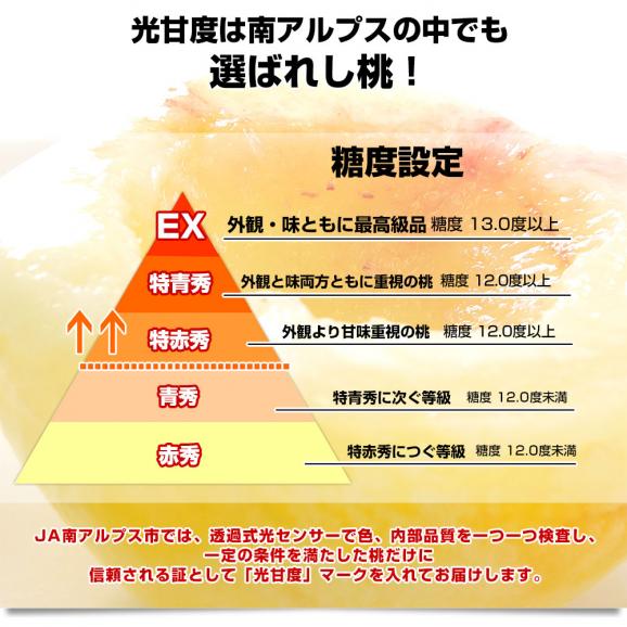 山梨県JA南アルプス市 南アルプスの桃 光甘度(こうかんど) 特赤秀品以上 大玉 約1.8キロ (5玉から6玉) 送料無料  桃 ももギフト お中元 クール便04